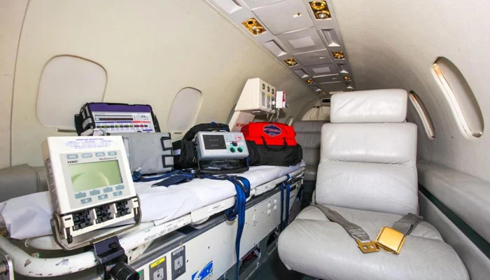 Emergency medical evacuation flight air ambulance